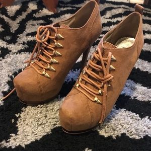 Brown  platform booties